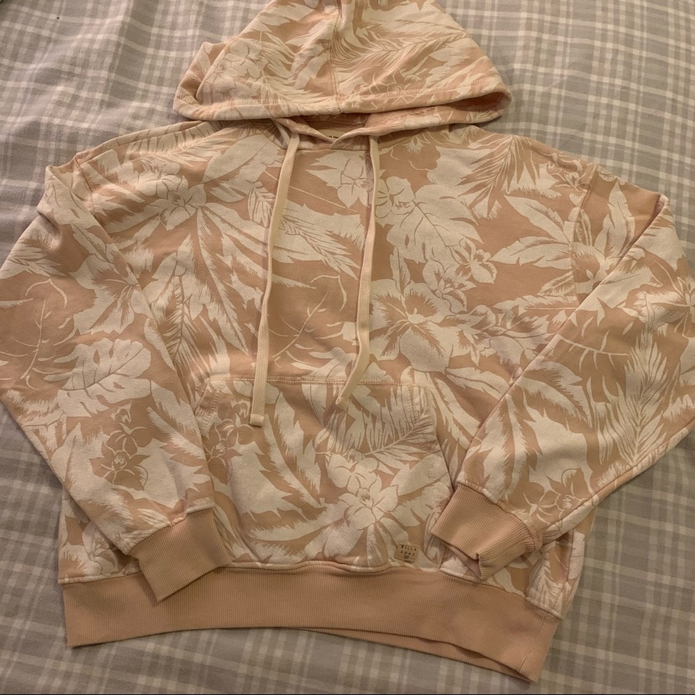 Billabong salty blonde palm print cropped hoodie